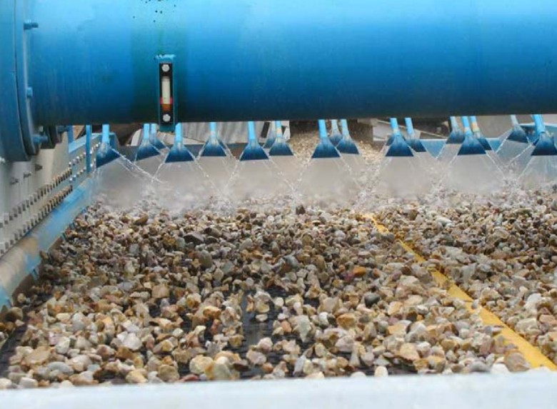 Wassersprühung auf Vibrationsbildschirm für Bergbauindustrien