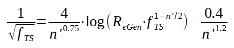 Dodge and Metzner correlation for calculation of pressure drop of turbulent flow of non settling suspensions