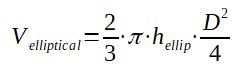 Elliptical cover volume calculation