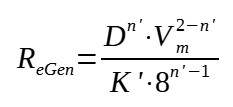 Generalized Reynolds Number non Newtonian fluids