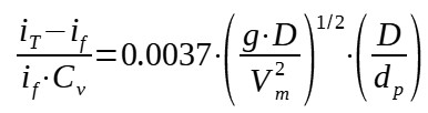 Correlation of Newitt to estimate the pressure drop of settlilng suspension vertical flow