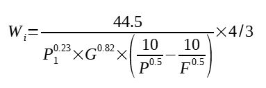 Grinding - Work Index calculation formula (dry)